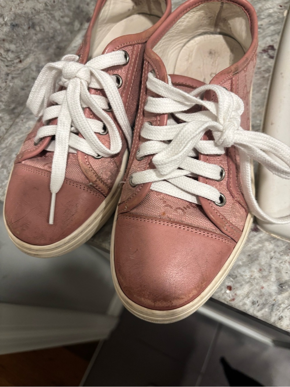 Gucci Pink Kids Lace-Up Sneakers